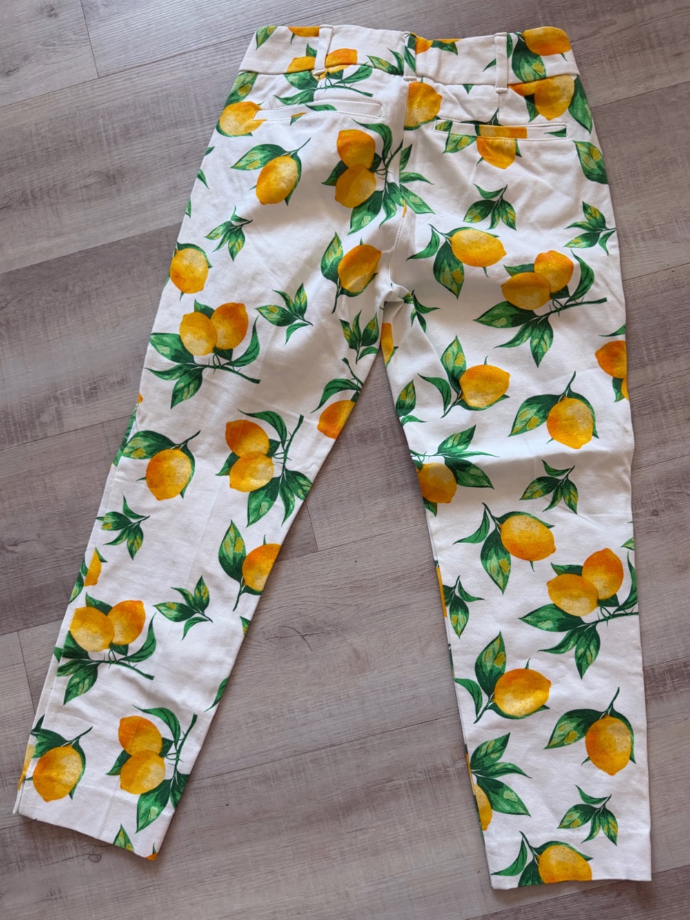 audrey White Scarf with Yellow Orange Lemon Print